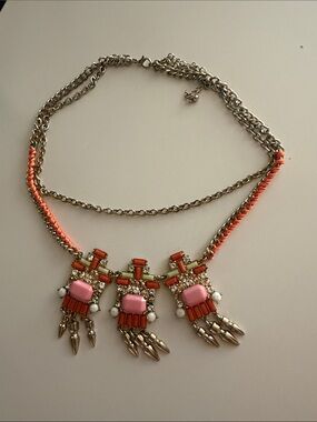 Statement Pink & Coral Pendant Necklace